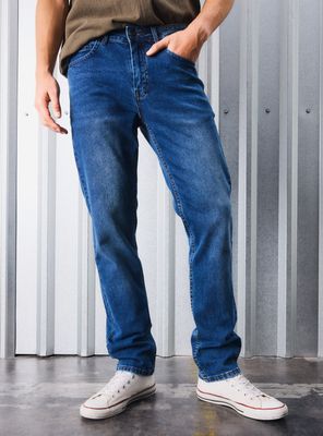 Jeans Recto Azul Lavado