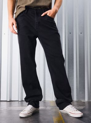 Jeans Recto Negro Lavado