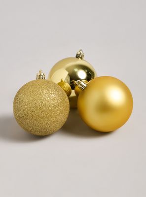 Set de 9 Esferas Navidad Doradas 8 cm