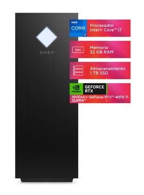 Imagen 2 del producto Desktop Gaming OMEN GT15-2002la Intel Core i7 NVIDIA GeForce RTX 4070 Ti SUPER 16 GB GDDR6X 32GB RAM 1TB SSD + 2TB HDD WiFi 6 Windows 11 Home