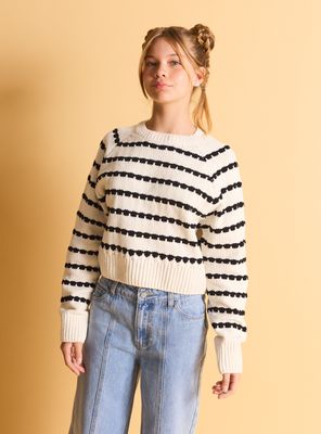Sweater Jacquard Blanco y Negro