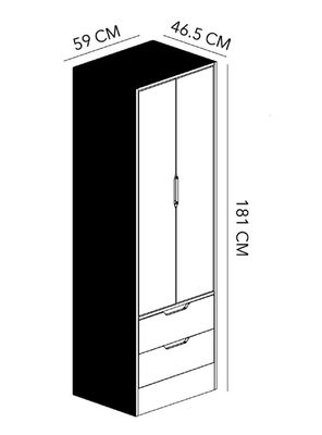 Imagen 2 del producto Clóset Misuri 2 Puertas 2 Cajones Carvalo Blanco