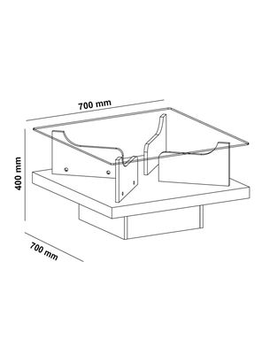 Imagen 2 del producto Mesa de Centro Clear Cubierta de Vidrio Base de Tamborato 50 mm