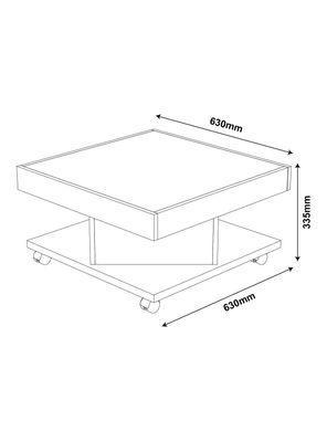 Imagen 2 del producto Mesa de Centro Cuadrada con Ruedas