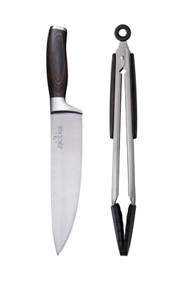 Imagen 1 del producto Set Cuchillo Mango de Madera Pakka + Pinza