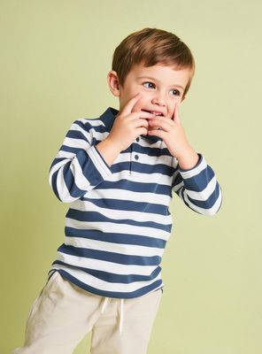 Polera Rayada con Cuello