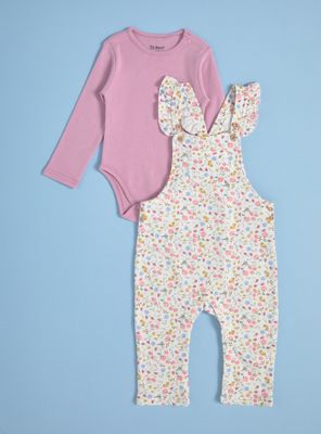 Imagen 2 del producto Conjunto de Body Rosa y Jardinera Estampada