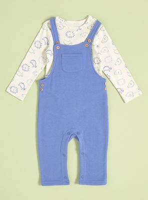 Imagen 2 del producto Conjunto de Body Estampado con Jardinera Lisa