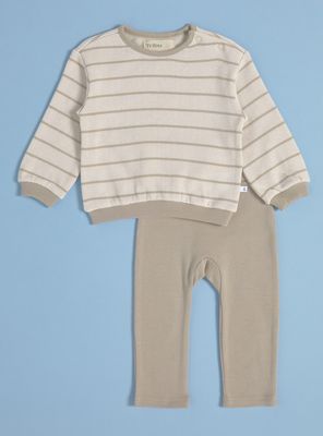 Imagen 2 del producto Conjunto de Polerón Rayado y Pantalón Liso