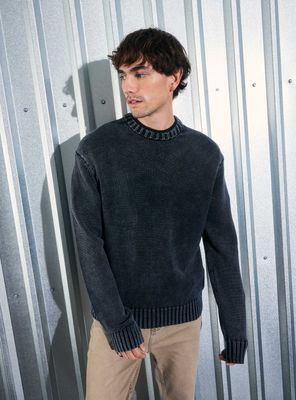 Sweater Liso Efecto Lavado