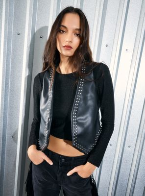 Blazer Gillet con Tachas Metálicas