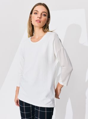Polera Manga 3/4 con Textura Frontal