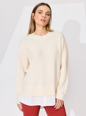 Sweater con Detalle de Blusa Inferior