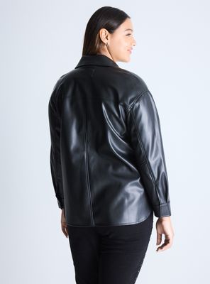 Imagen 2 del producto Chaqueta Sobre Camisa Efecto Cuero Curvy