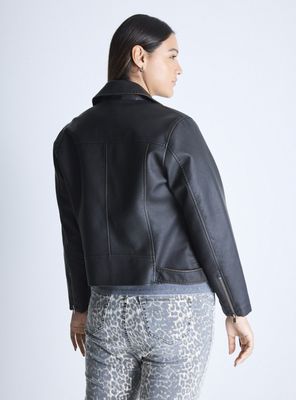 Imagen 2 del producto Chaqueta Biker Efecto Cuero Gastado Curvy
