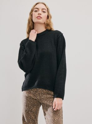 Sweater Cuello Redondo Detalle Hombro