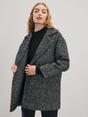 Abrigo Solapa Cruzada Sal Pimienta