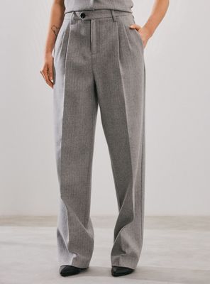 Pantalón Traje Wide Leg Rayado