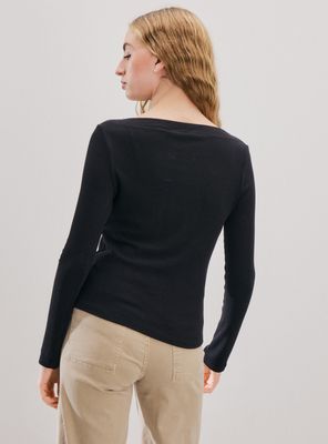 Imagen 2 del producto Polera Cuello Bote Acanalada