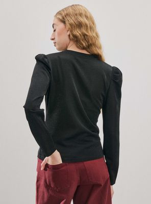 Imagen 2 del producto Polera Manga Abullonada con Tela Metalizado