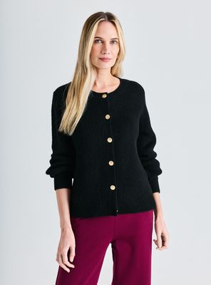 Chaleco Cárdigan Botones Dorados de Metal