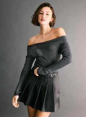 Polera Cuello Bardot Brillos