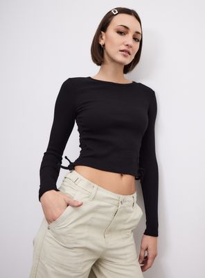 Polera Manga Larga Costados Recogidos