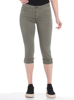 Pantalón Pitillo Crop con Basta Roll Up Pretina