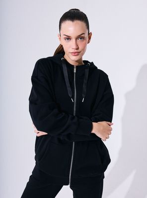 Polerón Oversize Largo Cierre Metalico