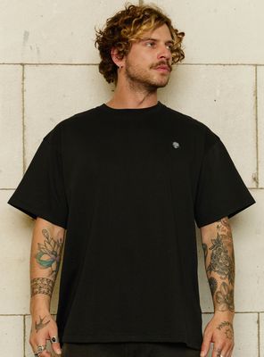 Polera Manga Corta Print Alien Delantero y Espalda