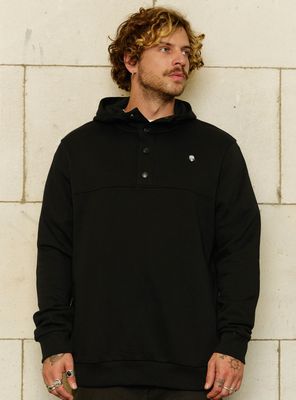 Polerón Hoodie Cuello Abotonado