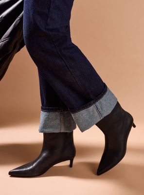 BotínKitten Heel Cuero Mujer