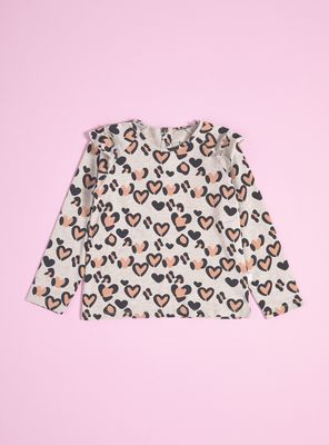 Polera Full Estampado con Vuelos en Hombro