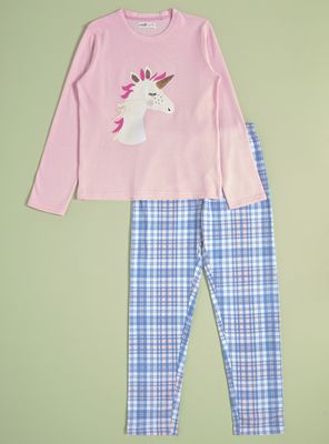 Imagen 1 del producto Pijama Largo Aplicación Bordado de Unicornio
