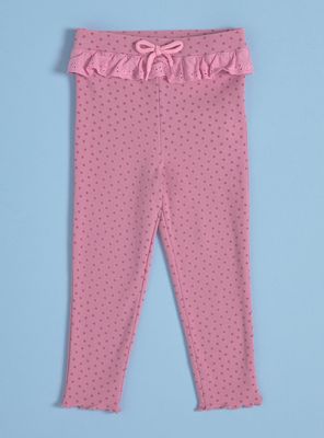 Calza Rib Broderie y Lunares