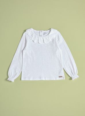 Polera Manga Larga Cuello Broderie