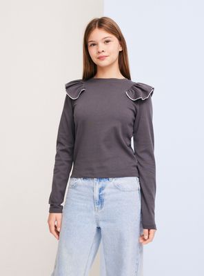 Polera Vuelos en Hombros