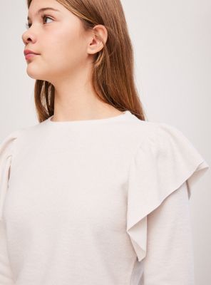 Polera con Vuelos Grandes en Mangas
