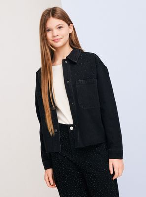 Chaleco Denim Brillos