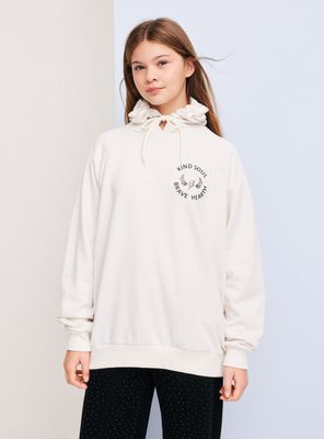 Polerón Hoodie con Focal Print Delantero y Espalda