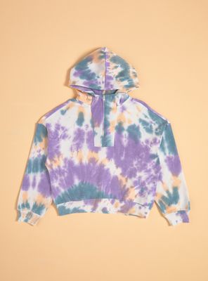 Polerón con Medio Cierre y Estampado Tie Dye
