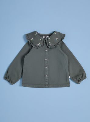 Blusa con Cuello Bobo con Bordados