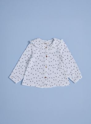 Blusa Estampado Floral con Cuello Bobo