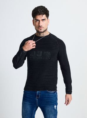 Sweater Manga Raglan con Textura y Logo