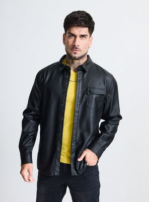 Imagen 1 del producto Camisa Sobrecamisa Simil Cuero con 1 Bolsillo