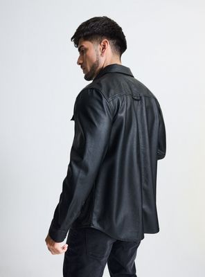 Imagen 2 del producto Camisa Sobrecamisa Simil Cuero con 1 Bolsillo