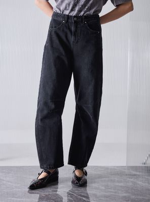 Jeans Ballon Lavado Tiro Alto