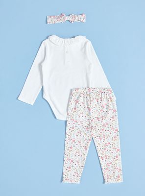 Imagen 2 del producto Conjunto Tripack Body, Calza y Cintillo Floral