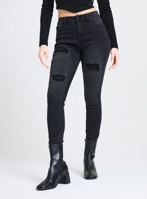 Jeans Invisible Push Up Roturas con Parche de Brillos