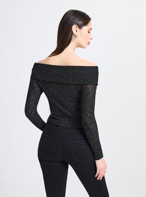 Imagen 2 del producto Polera Hombros Descubiertos Tela Brillante